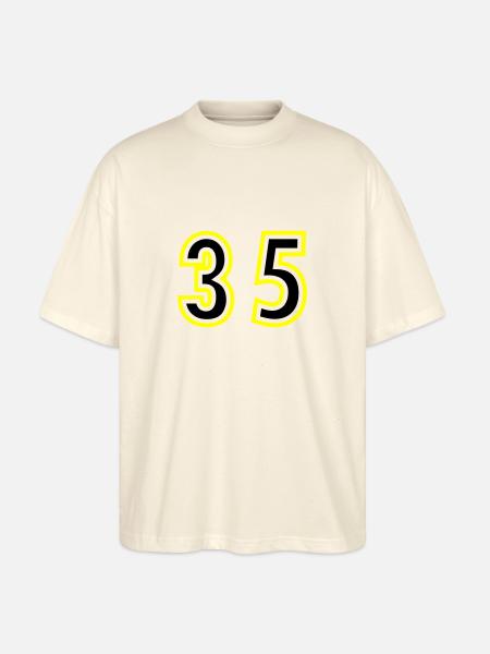 35 Number College - Stanley/Stella Oversized Unisex Organic T-shirt Blaster 2.0 - soft Ecru