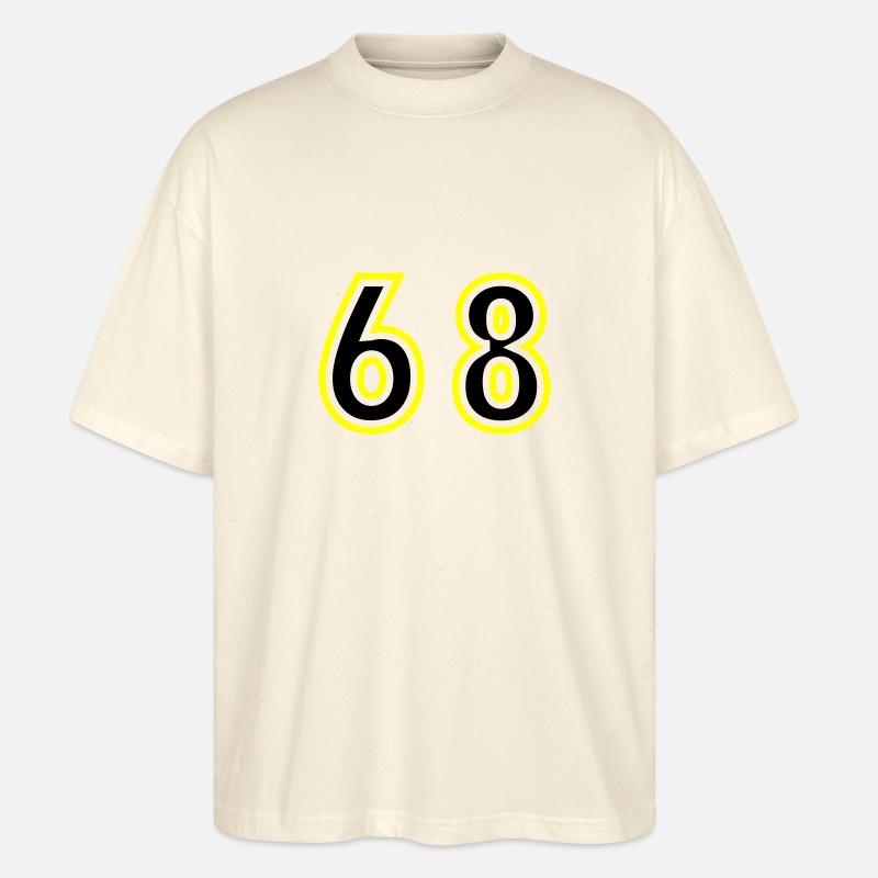 68 Zahl College - Stanley/Stella Oversized Unisex Bio T-Shirt Blaster 2.0 - Natur