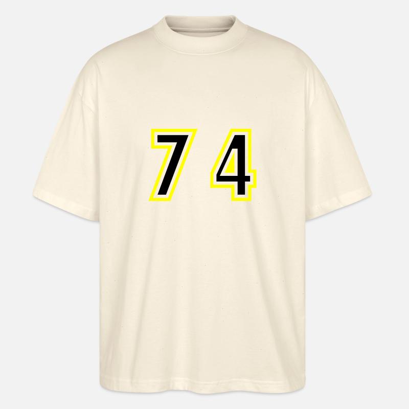 74 Zahl College - Stanley/Stella Oversized Unisex Bio T-Shirt Blaster 2.0 - Natur