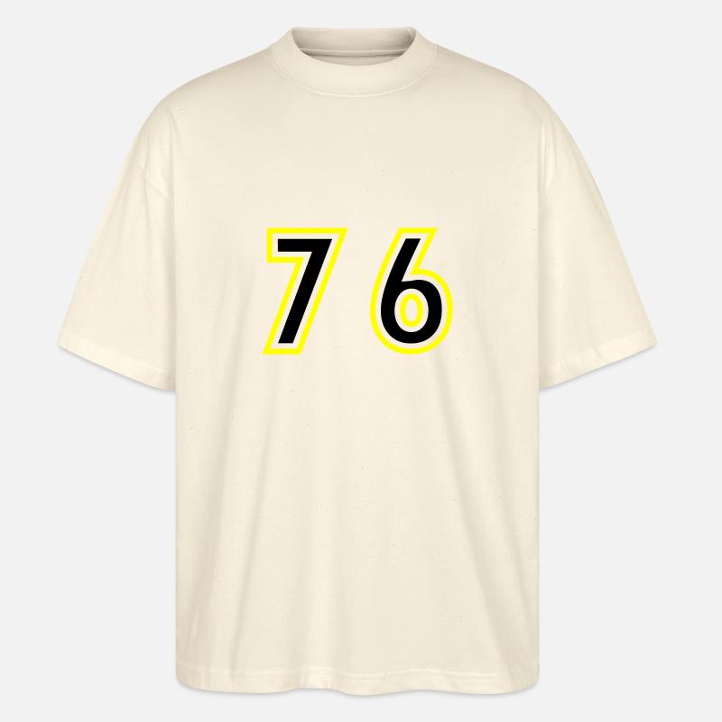 76 Zahl College - Stanley/Stella Oversized Unisex Bio T-Shirt Blaster 2.0 - Natur