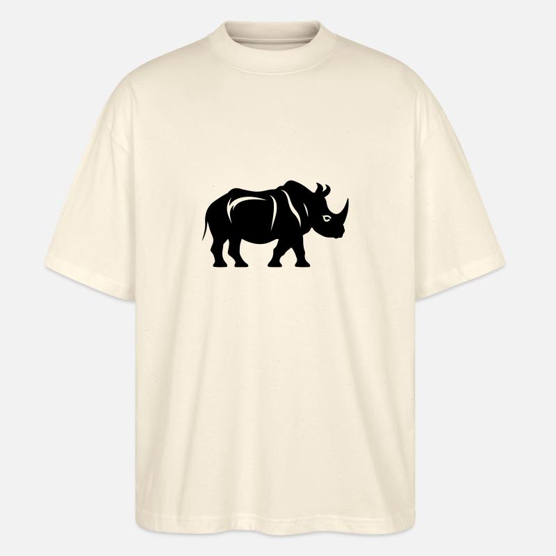Nashorn Silhouette - Stanley/Stella Oversized Unisex Bio T-Shirt Blaster 2.0 - Natur