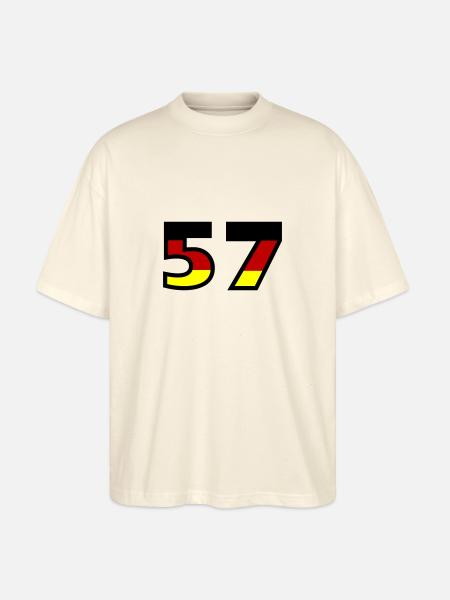 57 Number Germany Jersey - Stanley/Stella Oversized Unisex Organic T-shirt Blaster 2.0 - soft Ecru