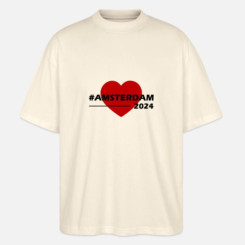 Amsterdam 2024 Herz Liebe - Stanley/Stella Oversized Unisex Bio T-Shirt Blaster 2.0 - Natur