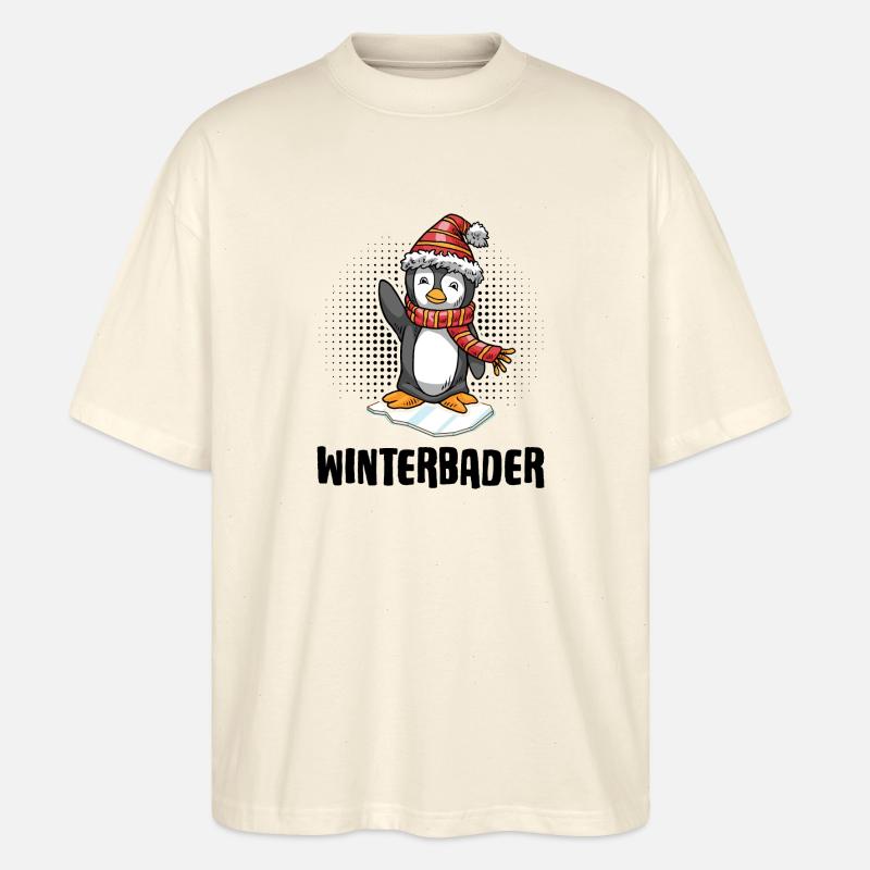 Winterbader Pinguin Eisbader Eisbad - Stanley/Stella Oversized Unisex Bio T-Shirt Blaster 2.0 - Natur