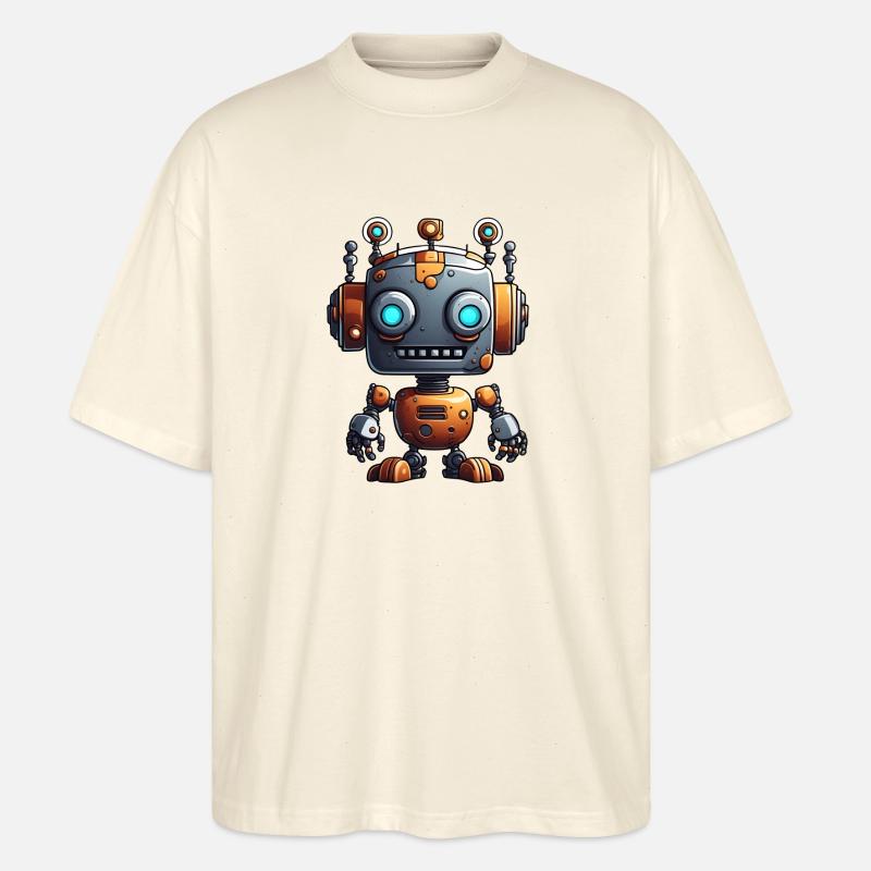 Robot / Machine / AI / Technology / Mechanics - Stanley/Stella Oversized Unisex Organic T-shirt Blaster 2.0 - soft Ecru