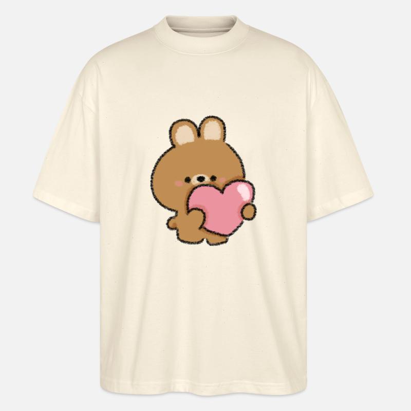 Romantischer Hase - Stanley/Stella Oversized Unisex Bio T-Shirt Blaster 2.0 - Natur