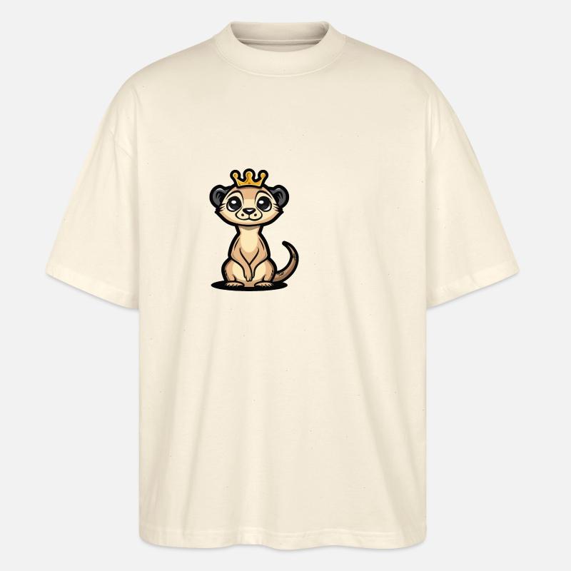 Erdmännchen Comic Krone - Stanley/Stella Oversized Unisex Bio T-Shirt Blaster 2.0 - Natur