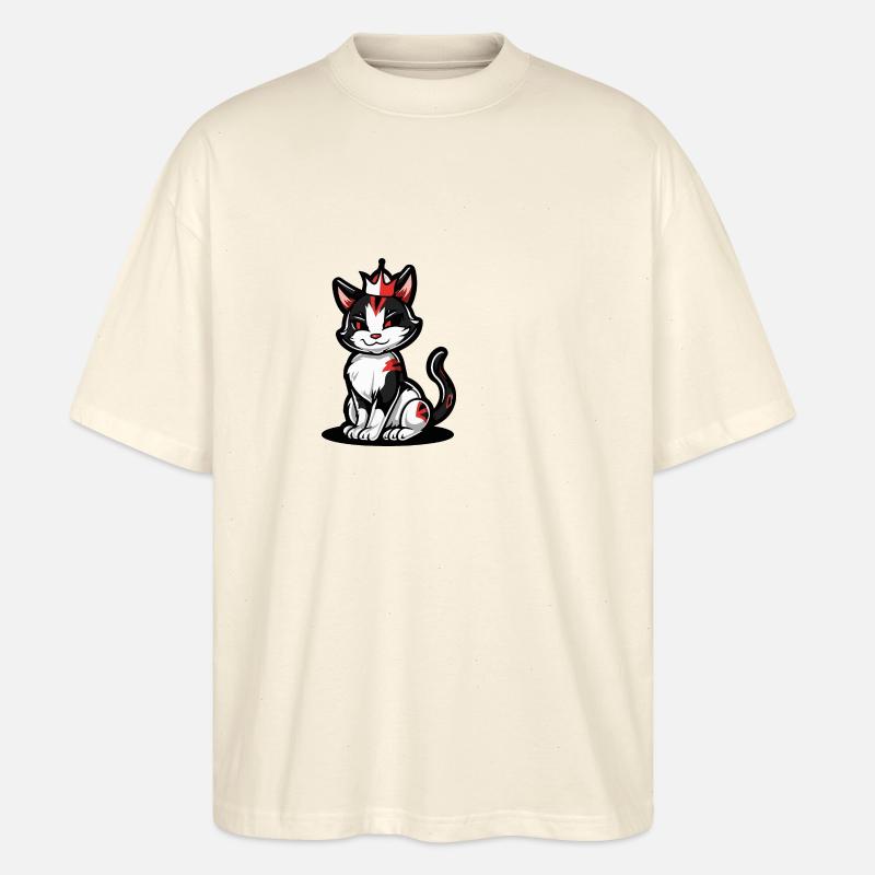 Katze Comic Krone - Stanley/Stella Oversized Unisex Bio T-Shirt Blaster 2.0 - Natur