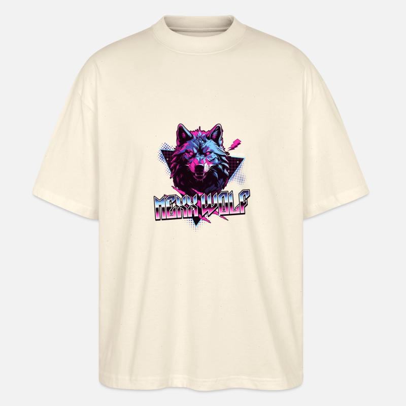 Mexx Wolf Retro Design - Stanley/Stella Oversized Unisex Bio T-Shirt Blaster 2.0 - Natur
