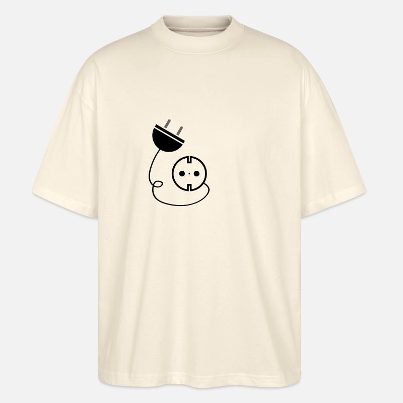 Steckdose Strom Icon Elektriker - Stanley/Stella Oversized Unisex Bio T-Shirt Blaster 2.0 - Natur