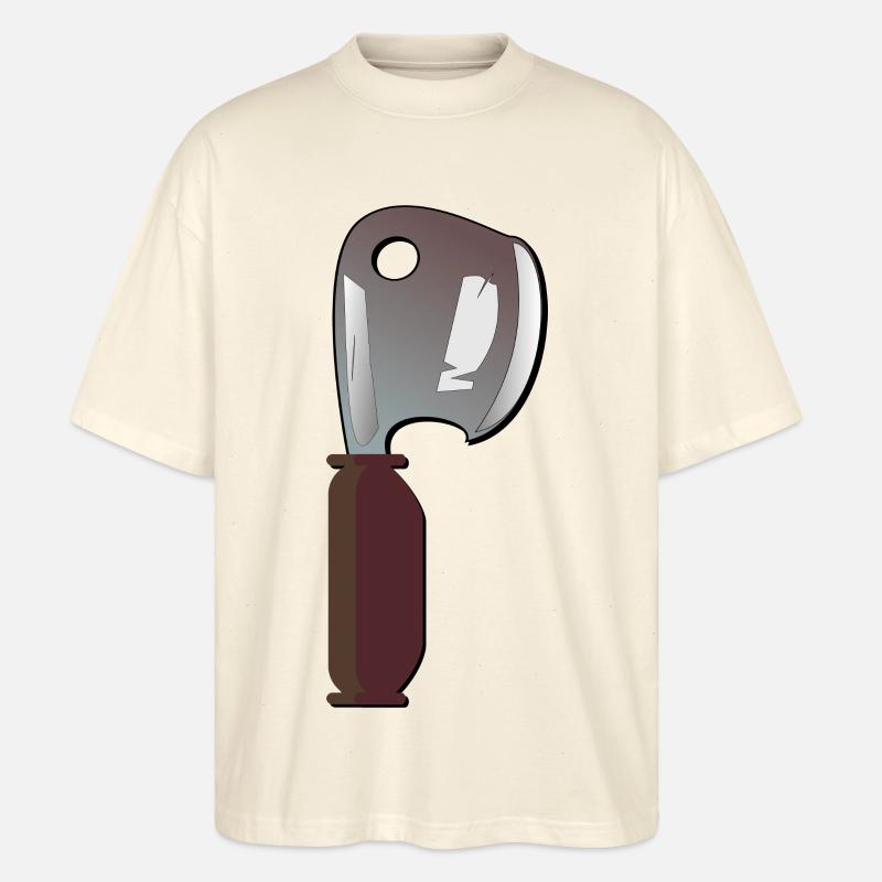 Hackbeil KÜCHENMESSER KÜCHE KOCHEN - Stanley/Stella Oversized Unisex Bio T-Shirt Blaster 2.0 - Natur