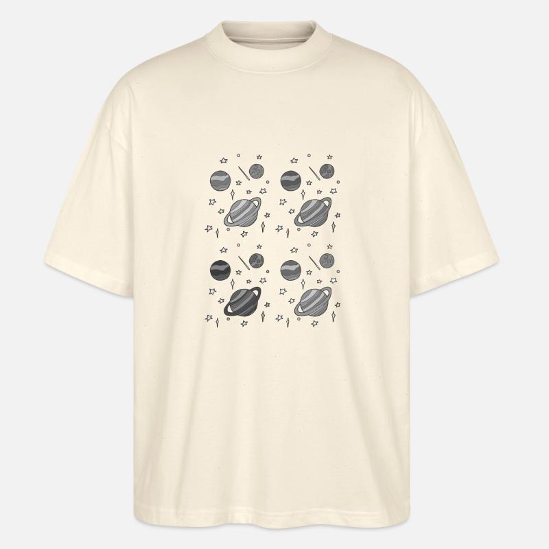 planetenmuster graustufen - Stanley/Stella Oversized Unisex Bio T-Shirt Blaster 2.0 - Natur