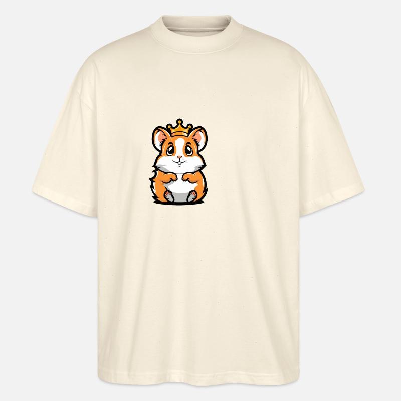 Hamster Comic Krone - Stanley/Stella Oversized Unisex Bio T-Shirt Blaster 2.0 - Natur