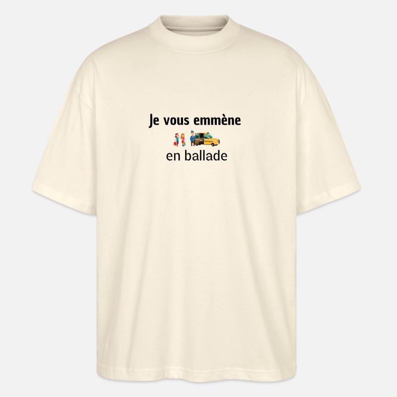 Je vous emmène en ballade - T-shirt bio Blaster 2.0 coupe oversize Stanley/Stella Unisexe - écru doux