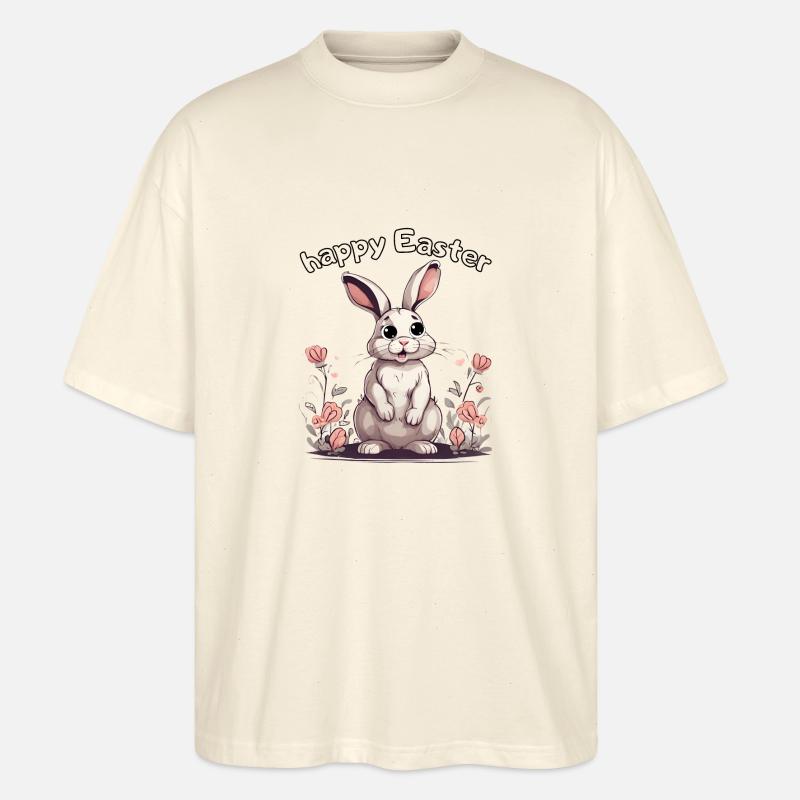 happy Easter rabbit - Stanley/Stella Oversized Unisex Bio T-Shirt Blaster 2.0 - Natur