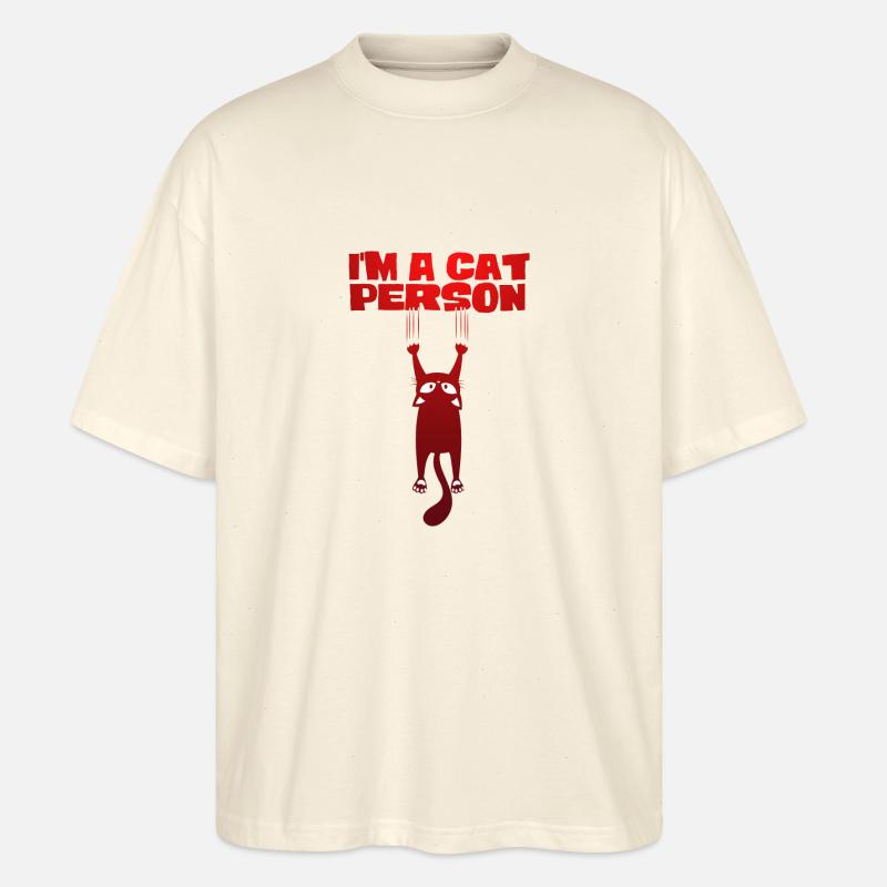 Ich bin ein Katzenmensch - Stanley/Stella Oversized Unisex Bio T-Shirt Blaster 2.0 - Natur