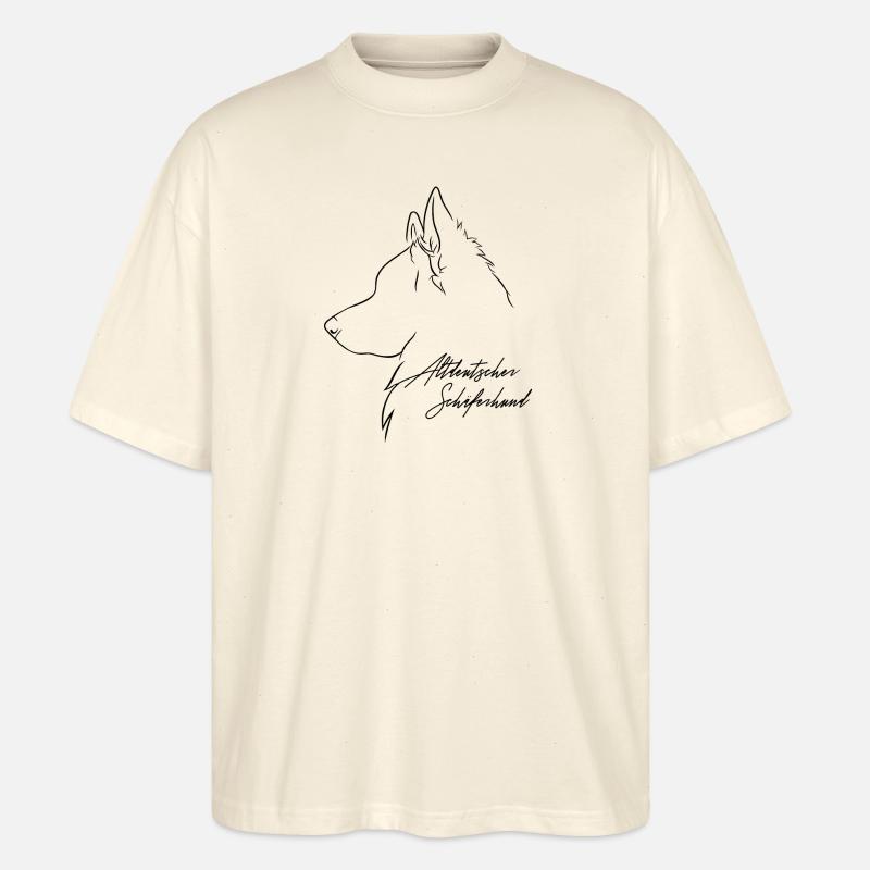 Altdeutscher Schäferhund Profil Hunde Wilsigns - Stanley/Stella Oversized Unisex Bio T-Shirt Blaster 2.0 - Natur