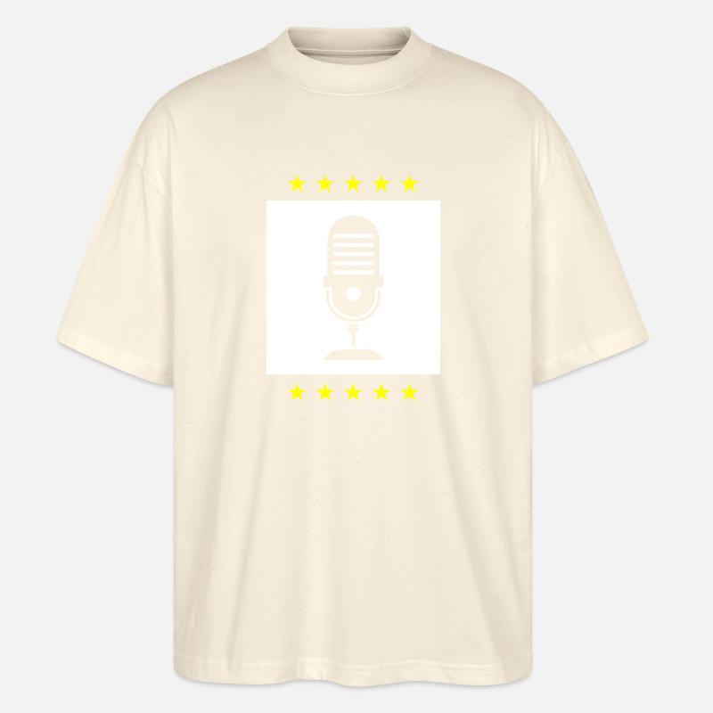 Podcast Logo Mikrofon - Stanley/Stella Oversized Unisex Bio T-Shirt Blaster 2.0 - Natur