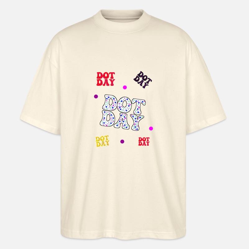 Dotday bunt - Text Pattern - Stanley/Stella Oversized Unisex Bio T-Shirt Blaster 2.0 - Natur