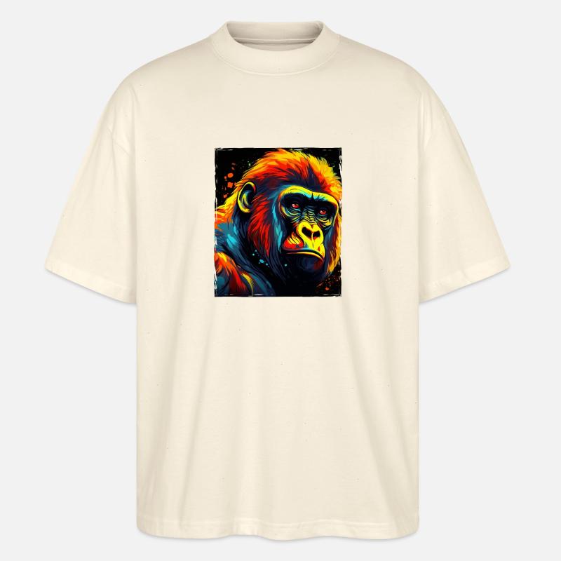 Portrait de gorille - T-shirt bio Blaster 2.0 coupe oversize Stanley/Stella Unisexe - écru doux