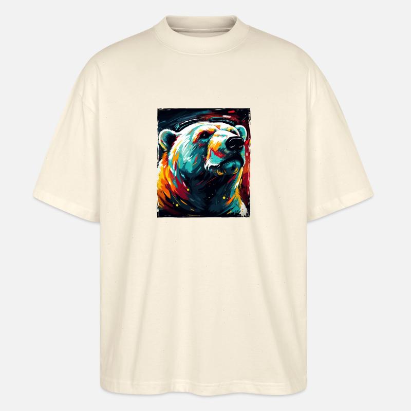 Eisbär Portrait Polar bär - Stanley/Stella Oversized Unisex Bio T-Shirt Blaster 2.0 - Natur