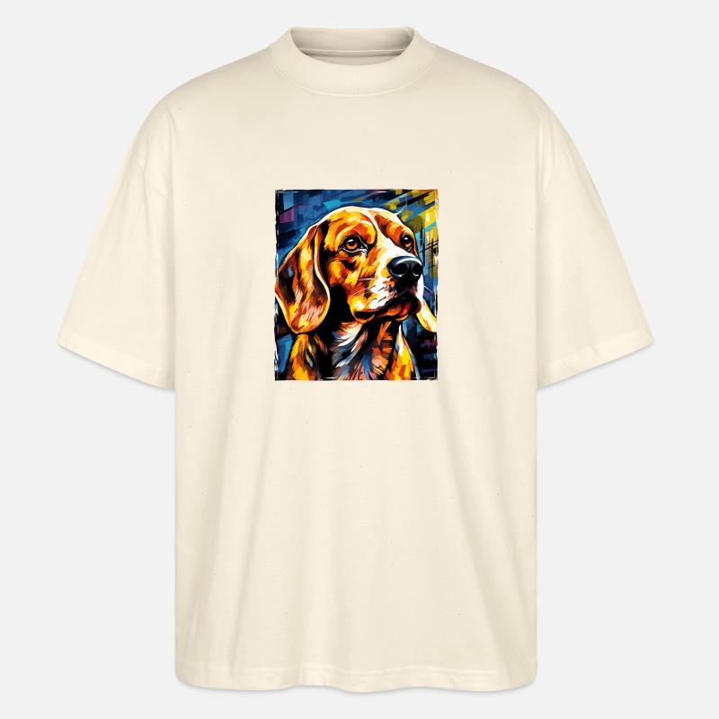 Beagle Hund Portrait - Stanley/Stella Oversized Unisex Bio T-Shirt Blaster 2.0 - Natur