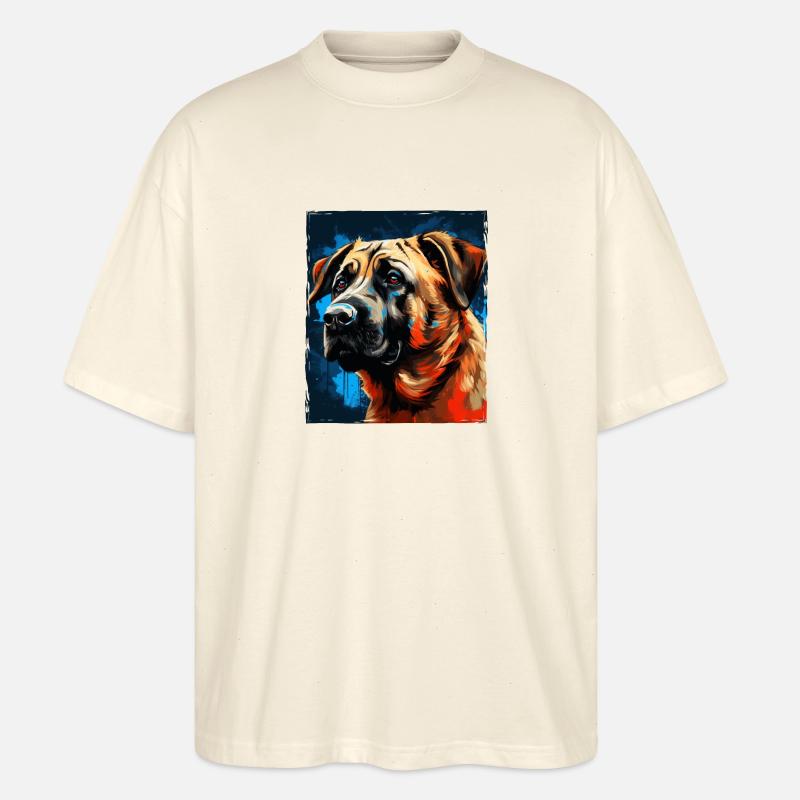 Portrait de chien Kangal - T-shirt bio Blaster 2.0 coupe oversize Stanley/Stella Unisexe - écru doux