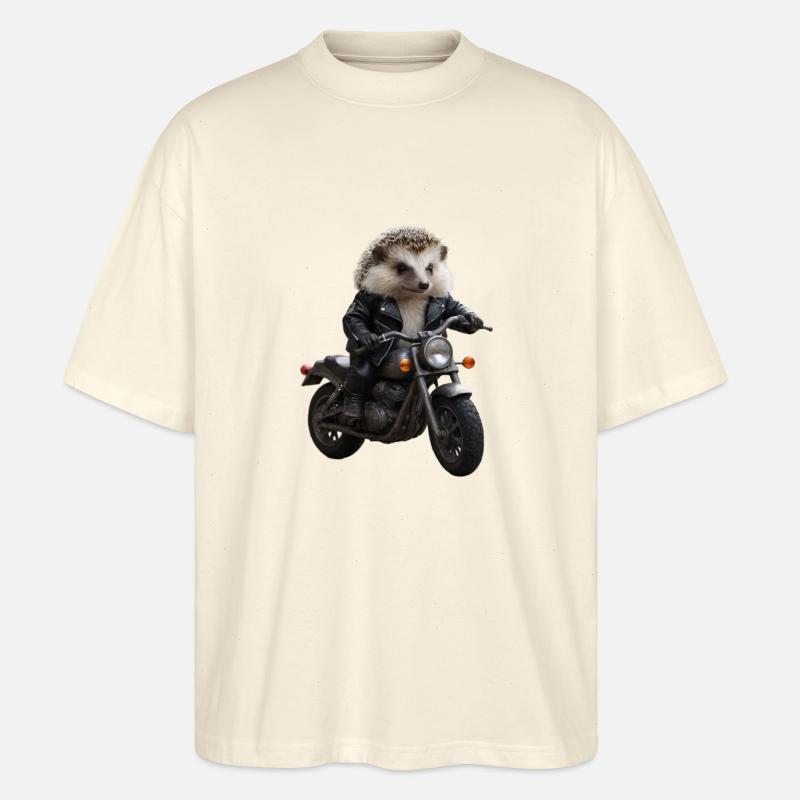 Biker-Igel - Stanley/Stella Oversized Unisex Bio T-Shirt Blaster 2.0 - Natur