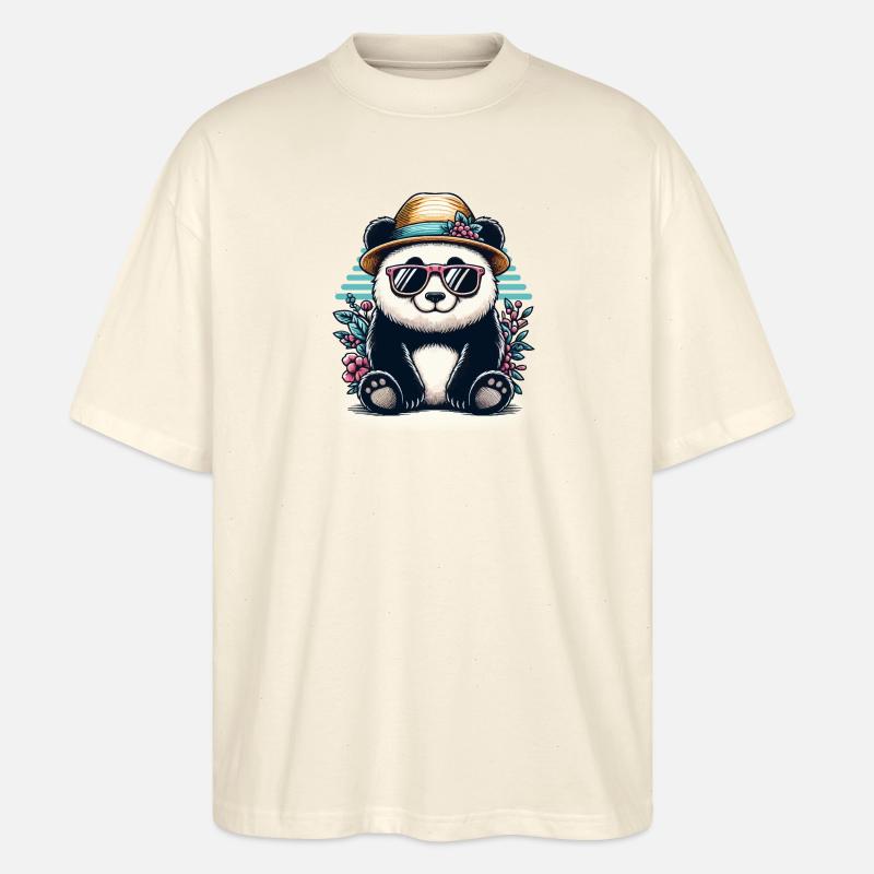 Cooler Retro Panda - Stanley/Stella Oversized Unisex Bio T-Shirt Blaster 2.0 - Natur