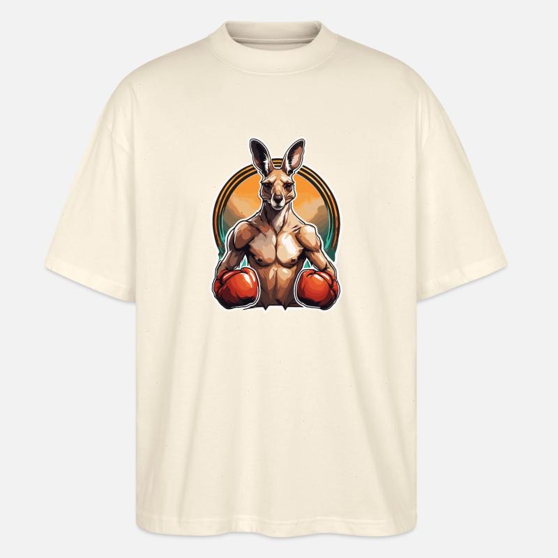 Känguru / Tier / Australien / Beuteltier / Outback - Stanley/Stella Oversized Unisex Bio T-Shirt Blaster 2.0 - Natur
