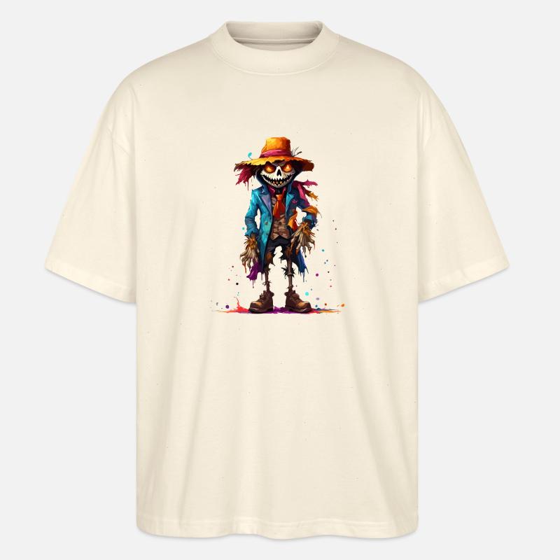 Vogelscheuche / Erntehelfer / Maisfeld / Feld - Stanley/Stella Oversized Unisex Bio T-Shirt Blaster 2.0 - Natur
