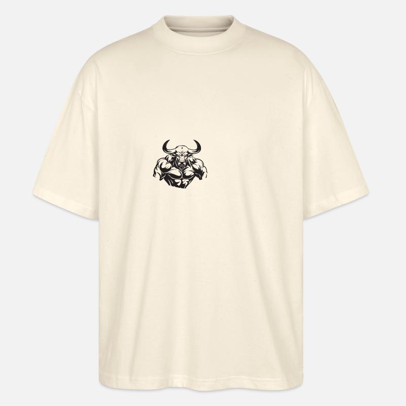 Bulle Muskeln Stier - Stanley/Stella Oversized Unisex Bio T-Shirt Blaster 2.0 - Natur