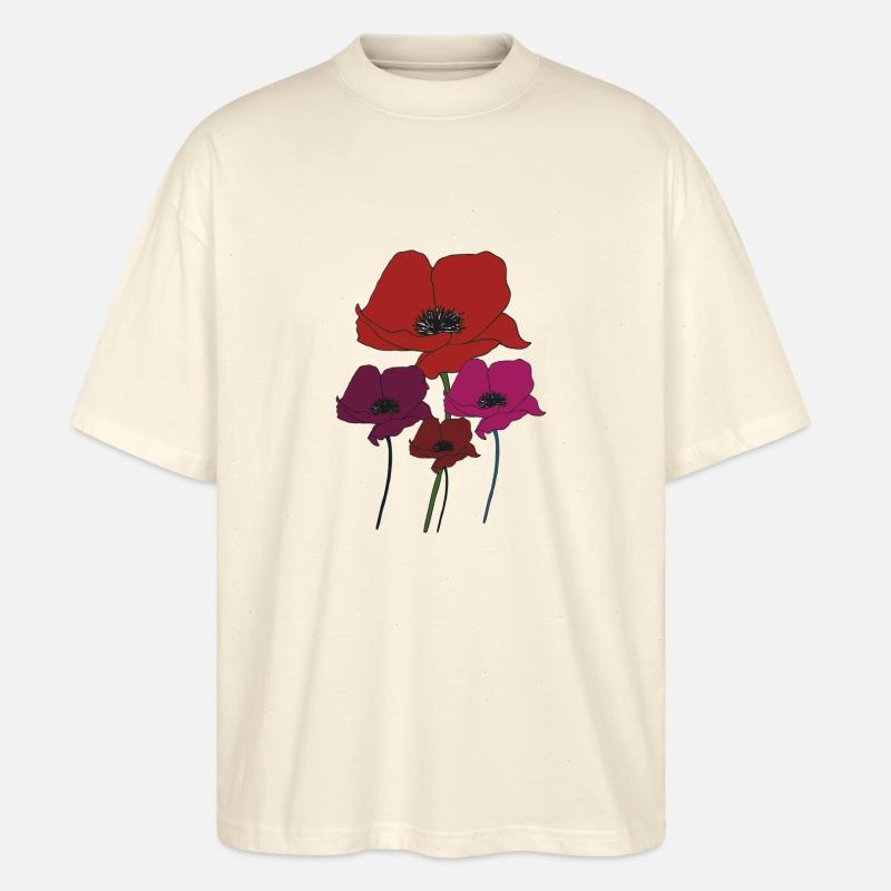 mohnblumenstrauss - Stanley/Stella Oversized Unisex Bio T-Shirt Blaster 2.0 - Natur