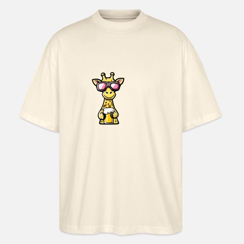 Giraffe Ski Beer - Stanley/Stella Oversized Unisex Organic T-shirt Blaster 2.0 - soft Ecru