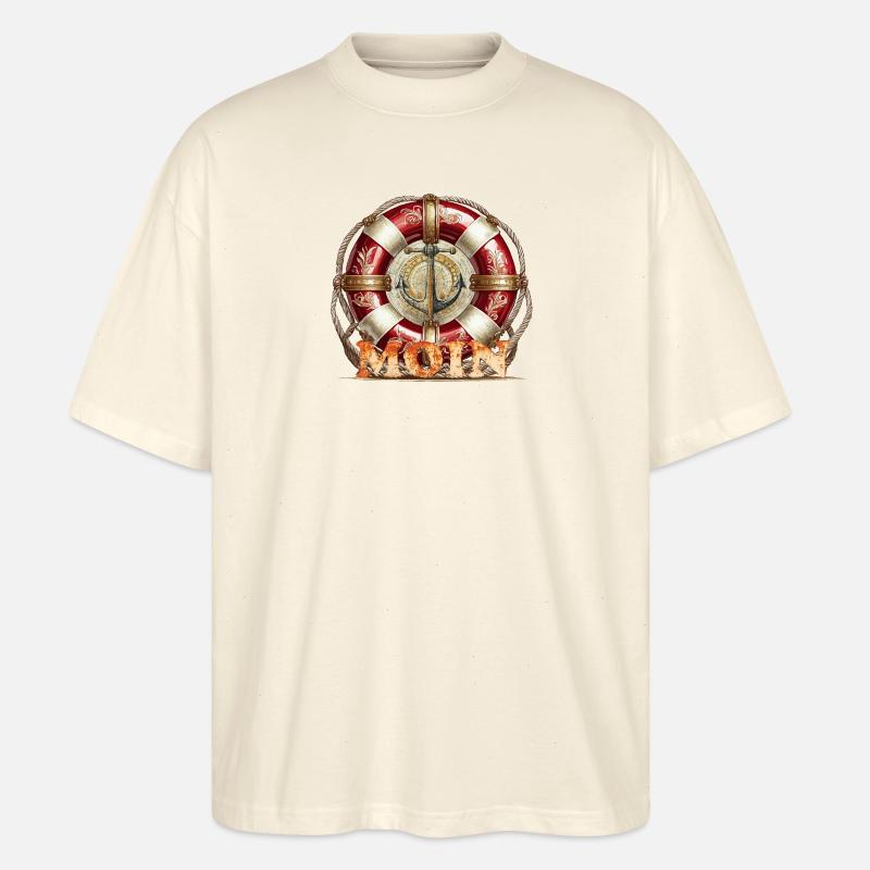 Moin mit Rettungsring - Stanley/Stella Oversized Unisex Bio T-Shirt Blaster 2.0 - Natur