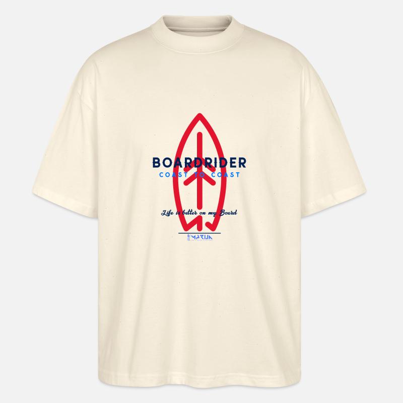 ocean is calling boardriding moc5c - Stanley/Stella Oversized Unisex Bio T-Shirt Blaster 2.0 - Natur