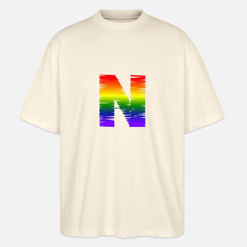 Regenbogen-N - Stanley/Stella Oversized Unisex Bio T-Shirt Blaster 2.0 - Natur