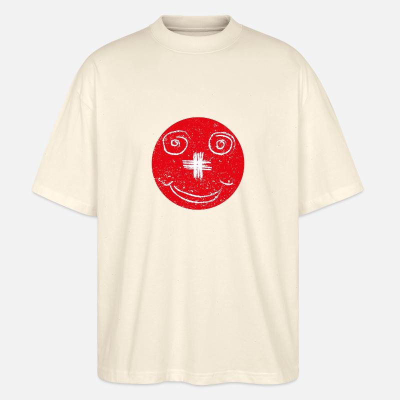 Schweizer Smiley - Stanley/Stella Oversized Unisex Bio T-Shirt Blaster 2.0 - Natur