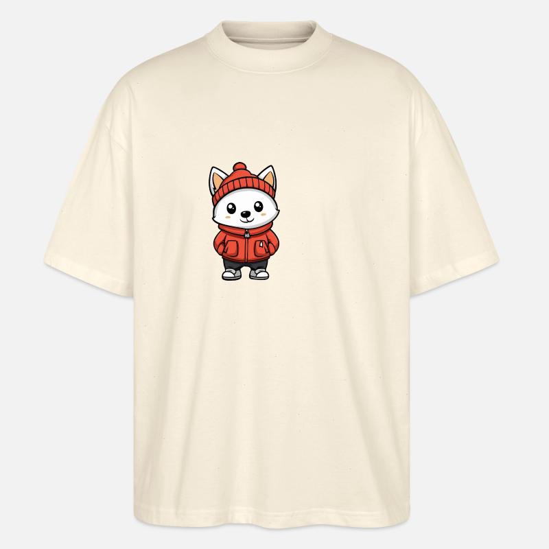 Samojede Hund Winter - Stanley/Stella Oversized Unisex Bio T-Shirt Blaster 2.0 - Natur