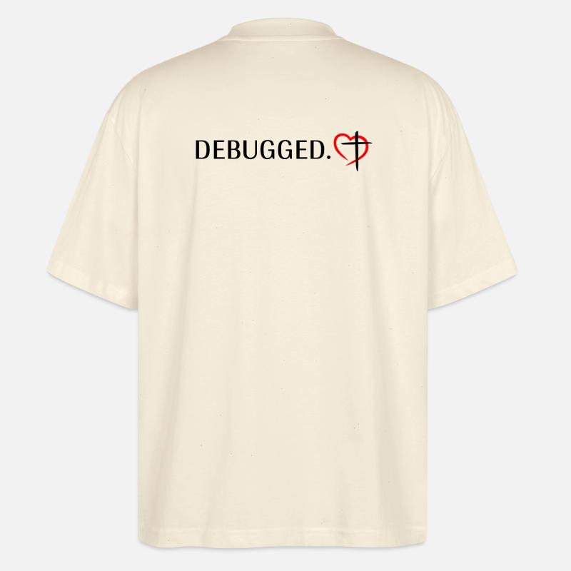 DEBUGGED - OneLine back (schwarz/rot) - Stanley/Stella Oversized Unisex Bio T-Shirt Blaster 2.0 - Natur