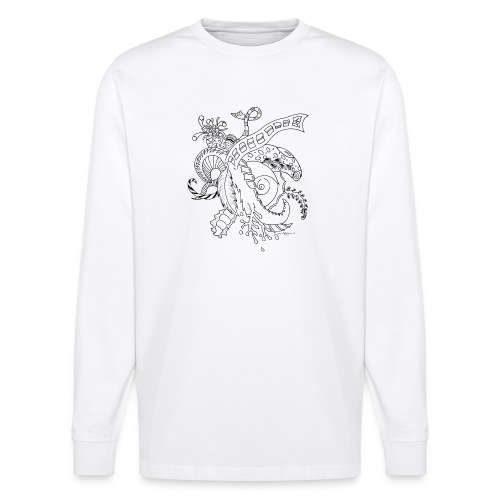 Fantasy sort scribblesirii - Stanley/Stella unisex økologisk, langærmet T-shirt SHIFTS DRY