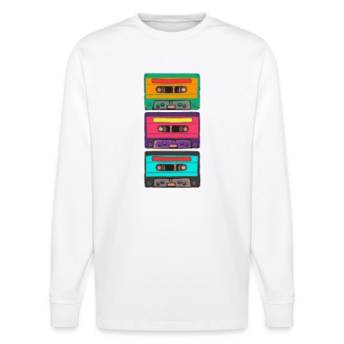 Colorful Cassettes row - Ekologisk långärmad T-shirt SHIFTS DRY unisex från Stanley/Stella