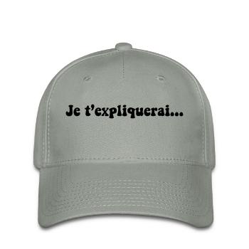 JE T EXPLIQUERAI - Casquette Flexfit - gris vert - Devant