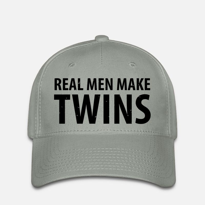 Real Men make Twins - Flexfit Cap - Grüngrau