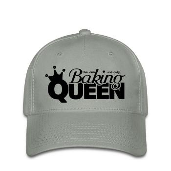 Backen Königin Bäckerin lustiger Spruch - Flexfit Cap - Grüngrau - Vorne
