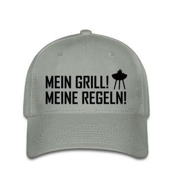 mein grill meine regeln - Flexfit Cap - Grüngrau - Vorne