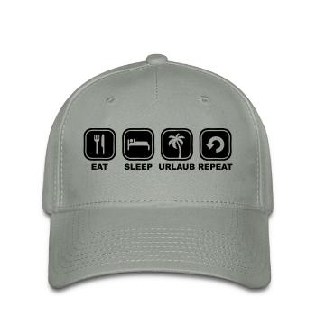 Mangez des vacances de sommeil Répétez - Casquette Flexfit - gris vert - Devant