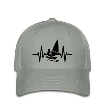 Windsurfen Herzschlag - Flexfit Cap - Grüngrau - Vorne