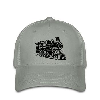 Lokomotive / Locomotive 01_weiß - Casquette Flexfit - gris vert - Devant