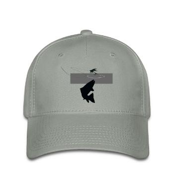 Modell 42 - Steigende Forelle - Flexfit Cap - Grüngrau - Vorne